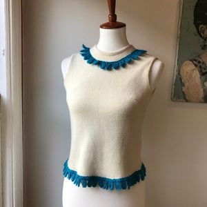 Vintage 60s Sleeveless Sweater Top sz S